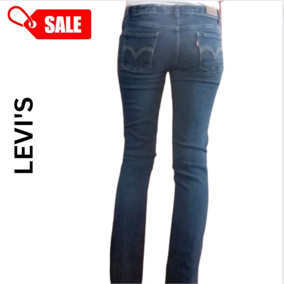 Levi Mid Rise Medium Dark Wash Skinny Jeans 14 Regular - Picture 1 of 13